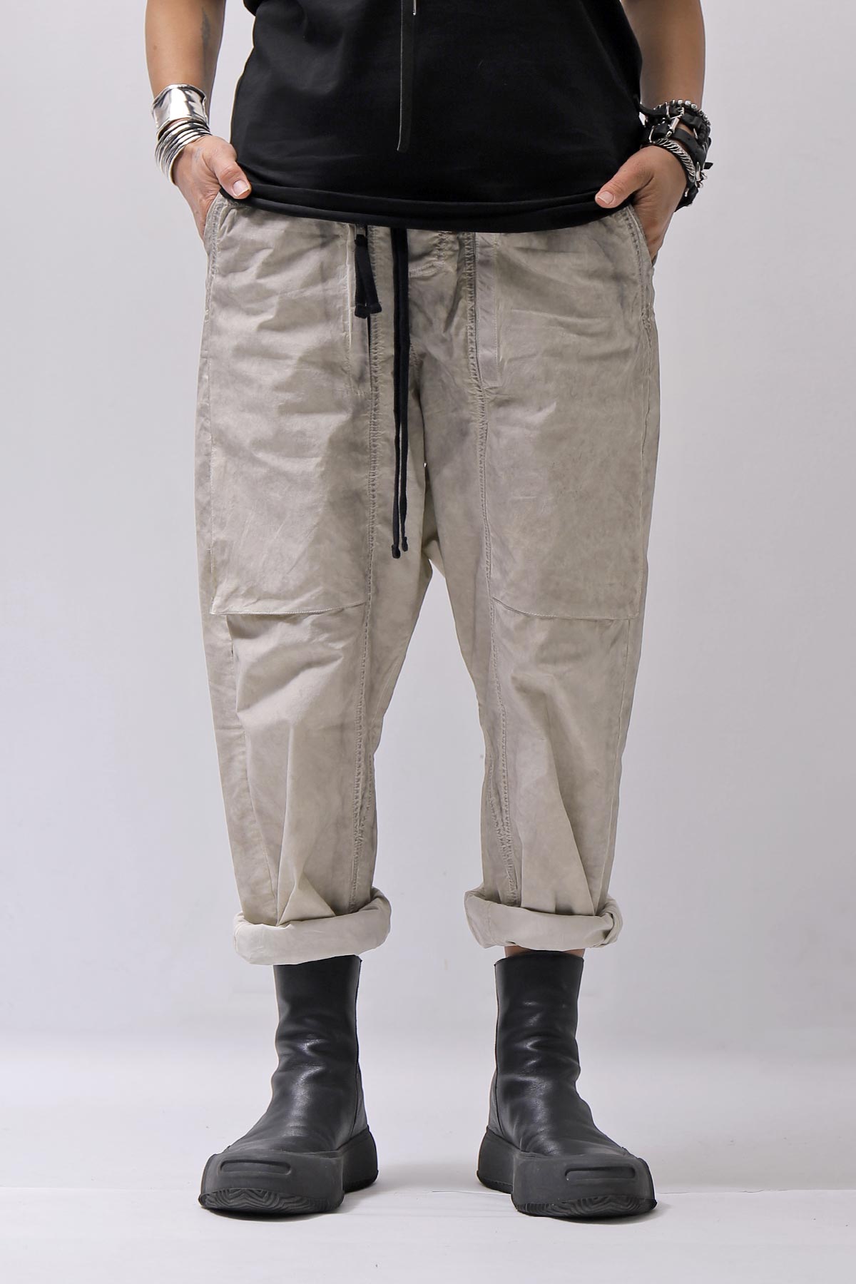 【thom/krom】 UNISEX EASY COTTON PANTS MP34_VEGETAL STONE