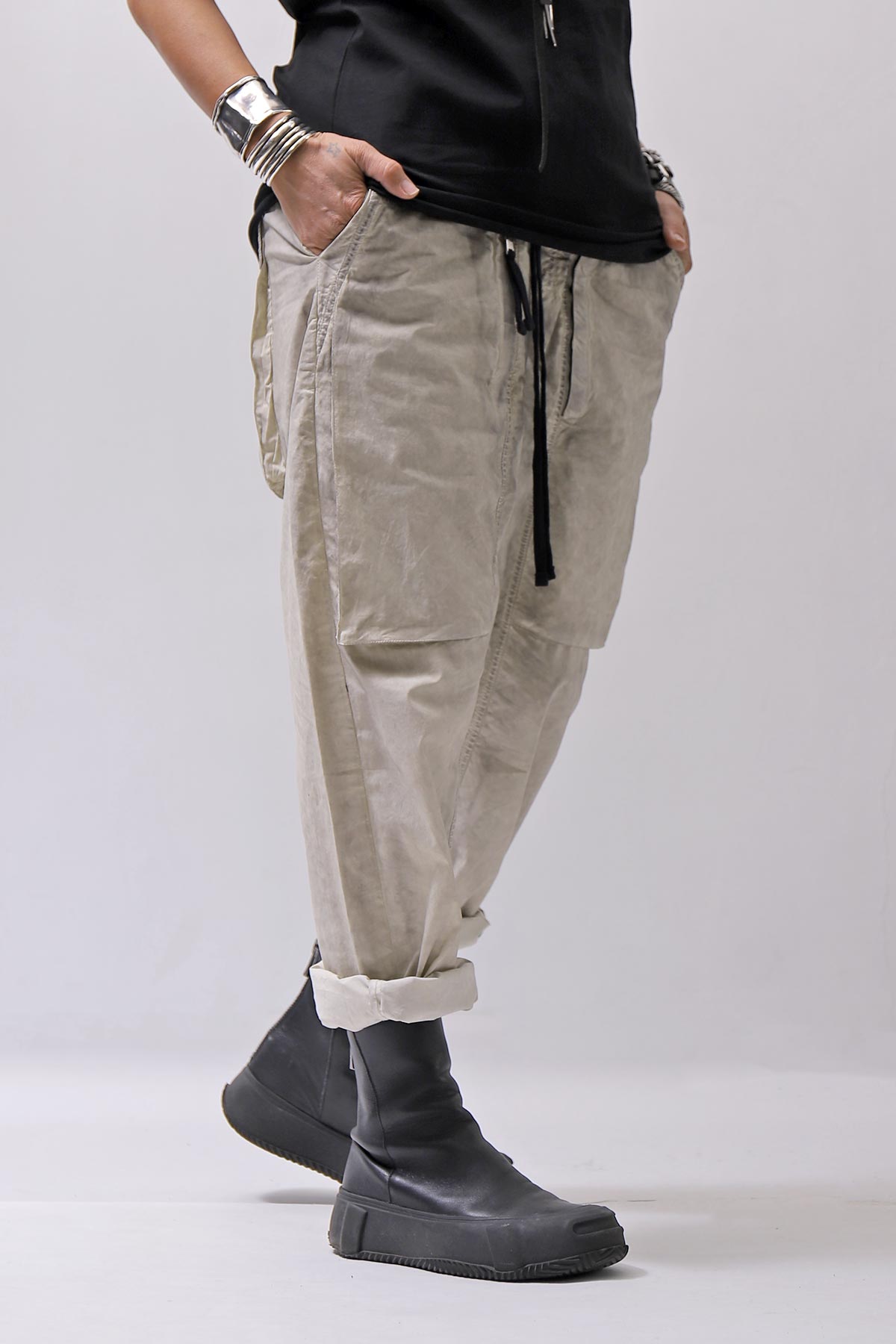 【thom/krom】 UNISEX EASY COTTON PANTS MP34_VEGETAL STONE