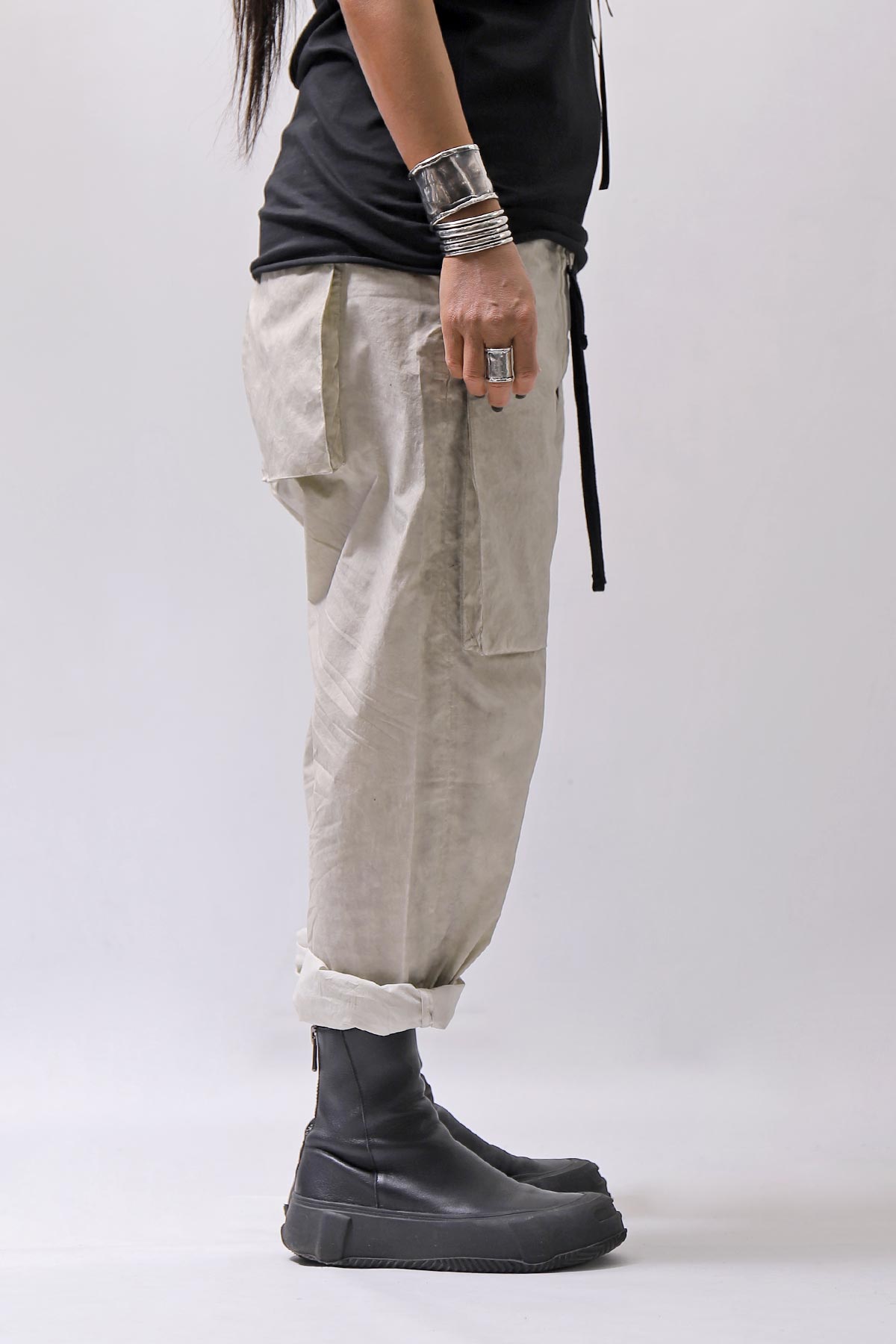 【thom/krom】 UNISEX EASY COTTON PANTS MP34_VEGETAL STONE