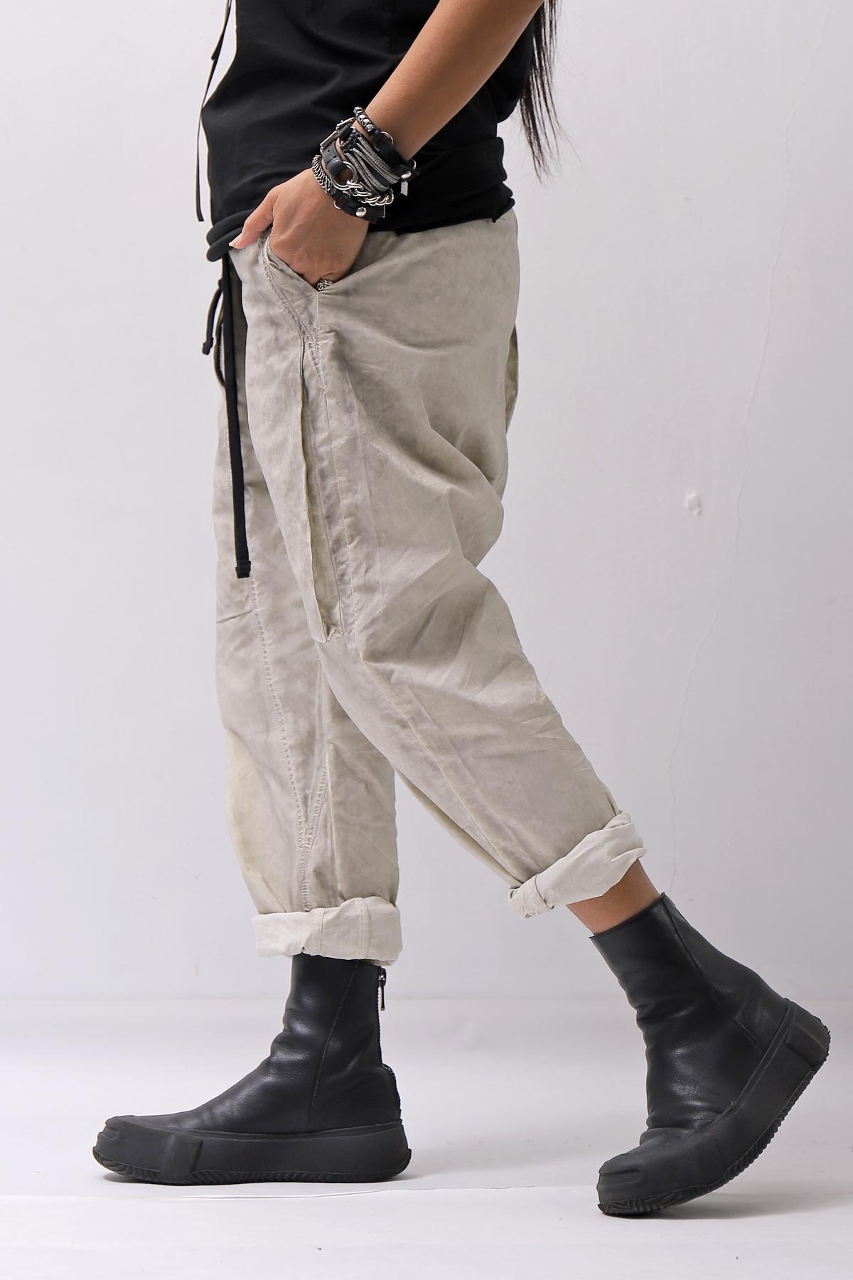 【thom/krom】 UNISEX EASY COTTON PANTS MP34_VEGETAL STONE