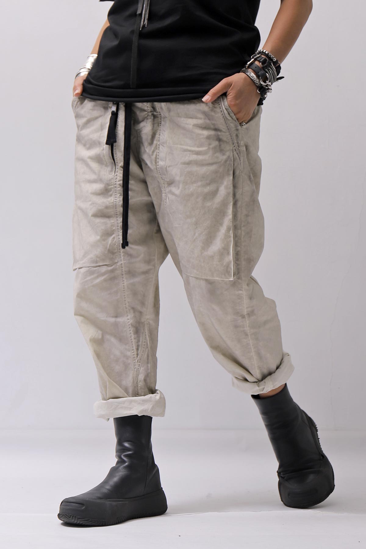 【thom/krom】 UNISEX EASY COTTON PANTS MP34_VEGETAL STONE