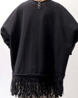 【bajra】 UNISEX SUPER STRETCH SWEAT FRINGE TOP 154QK01_BLACK