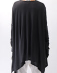 【NOSTRASANTISSIMA】 ASYMMETRY VISCOSE&SILK LIGHT SWEATER TOP M122_BLACK