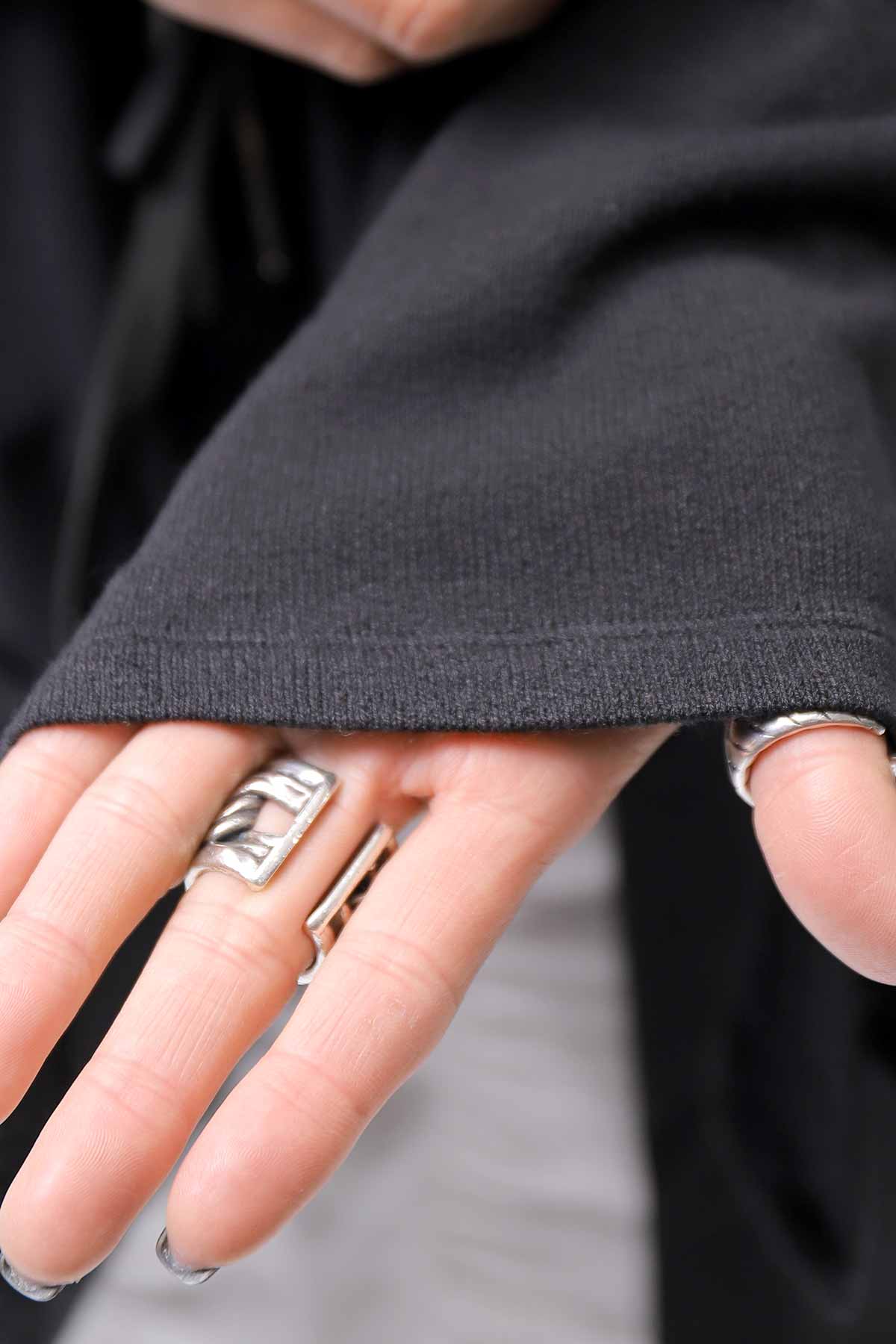 【NOSTRASANTISSIMA】 ASYMMETRY VISCOSE&amp;SILK LIGHT SWEATER TOP M122_BLACK