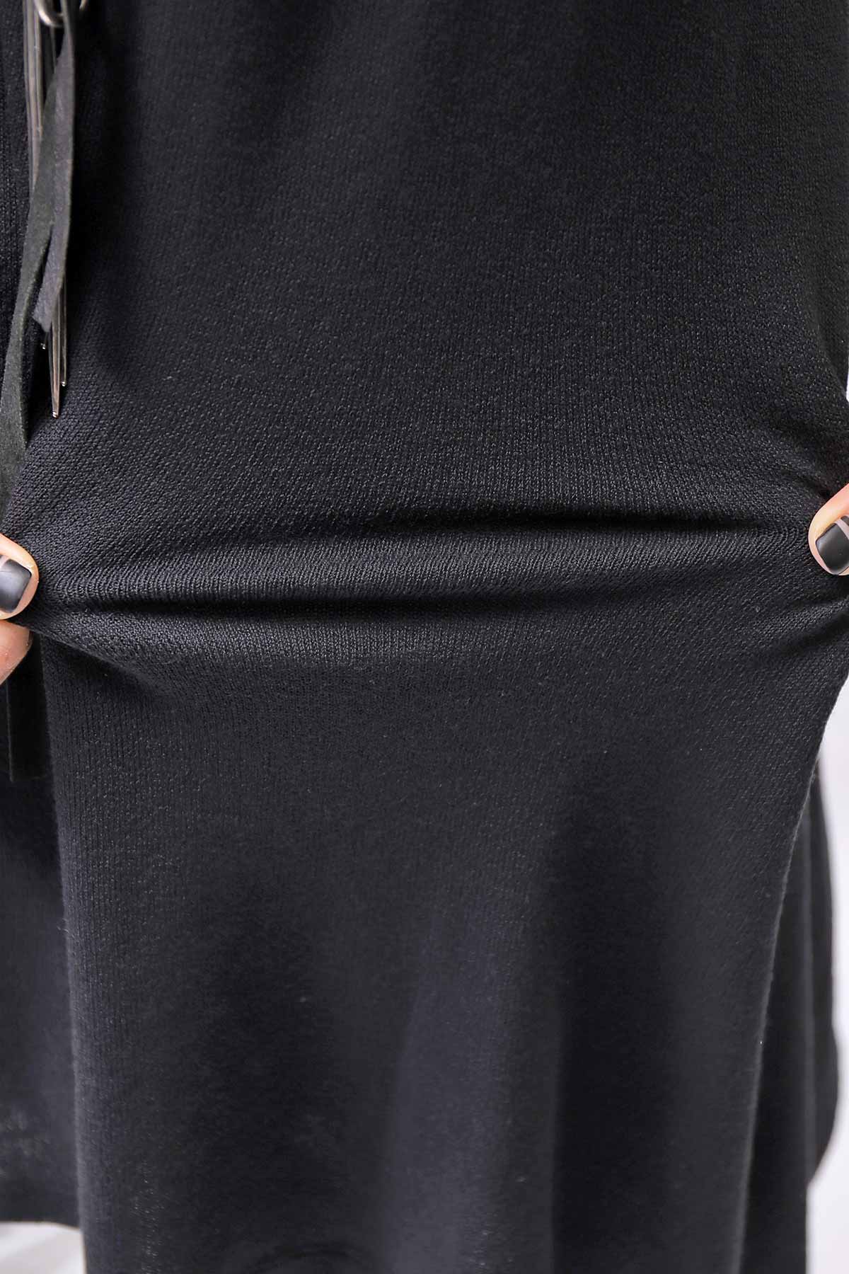 【NOSTRASANTISSIMA】 ASYMMETRY VISCOSE&amp;SILK LIGHT SWEATER TOP M122_BLACK