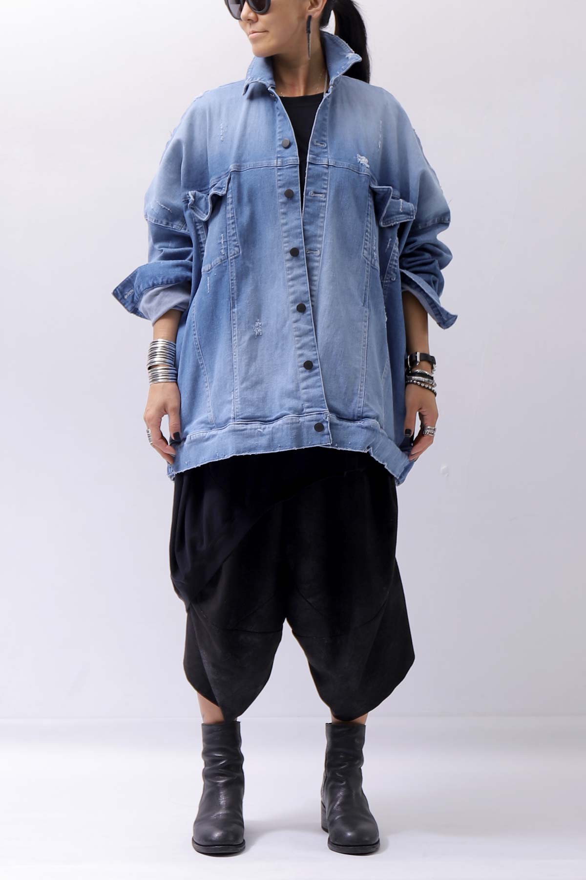 【bajra】 UNISEX OVERSIZED STRETCH DENIM JACKET 143QJ01_BLUE WASH