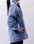 【bajra】 UNISEX OVERSIZED STRETCH DENIM JACKET 143QJ01_BLUE WASH