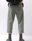 【NOSTRASANTISSIMA】UNISEX STRETCH COTTON LOW CROTCH DENIM PANTS P102_MATCHA LATTE