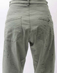 【NOSTRASANTISSIMA】UNISEX STRETCH COTTON LOW CROTCH DENIM PANTS P102_MATCHA LATTE