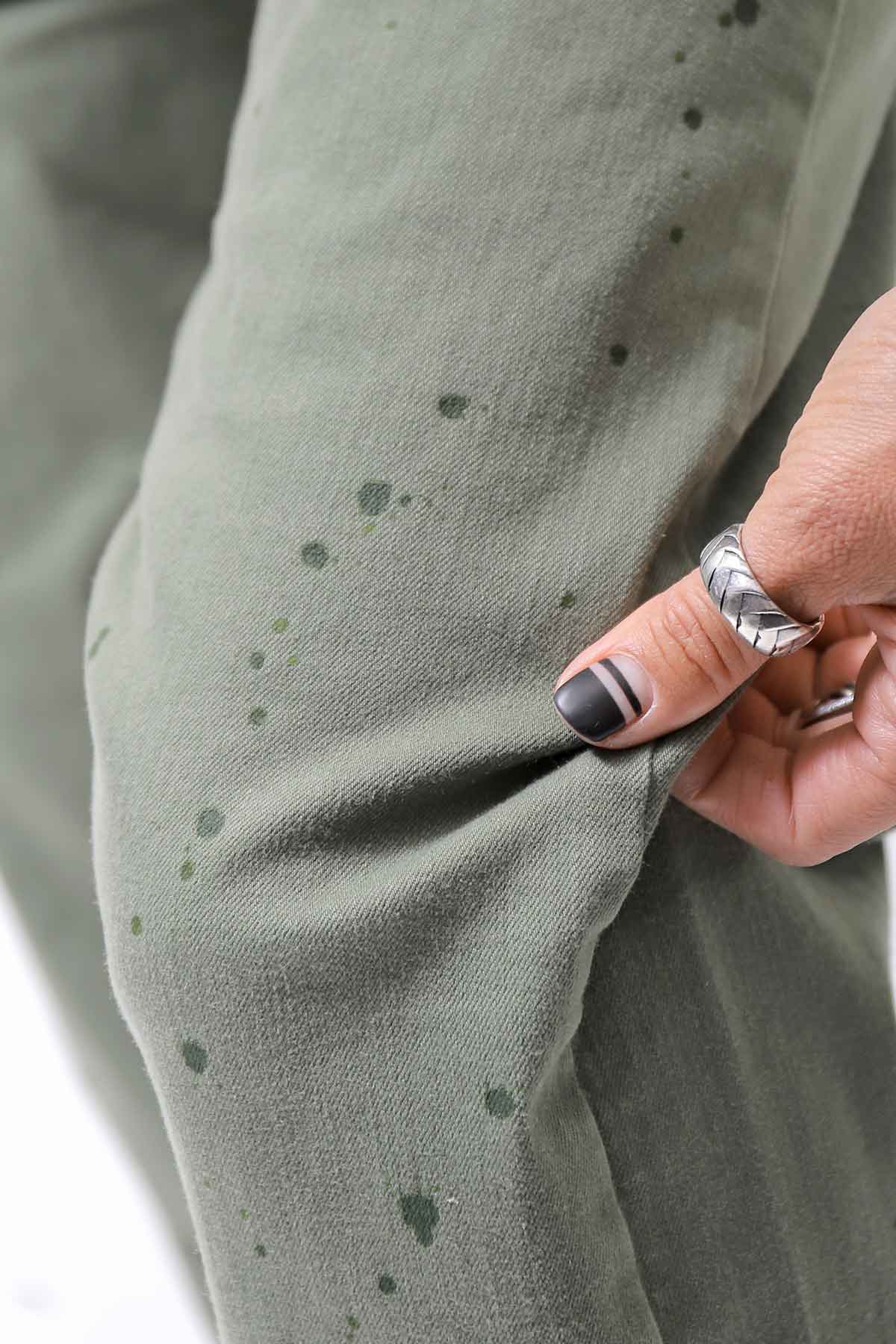 【NOSTRASANTISSIMA】UNISEX STRETCH COTTON LOW CROTCH DENIM PANTS P102_MATCHA LATTE