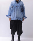 【bajra】 UNISEX OVERSIZED STRETCH DENIM JACKET 143QJ01_BLUE WASH