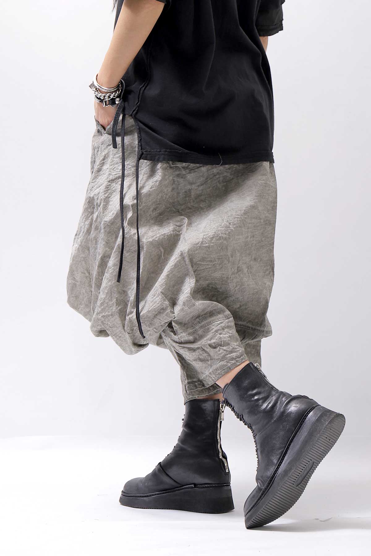 【SATIIIZ】Root Pigment Work Balloon Pants Balloon string denim pants - SATIIIZ | 60% - Asian Fashion