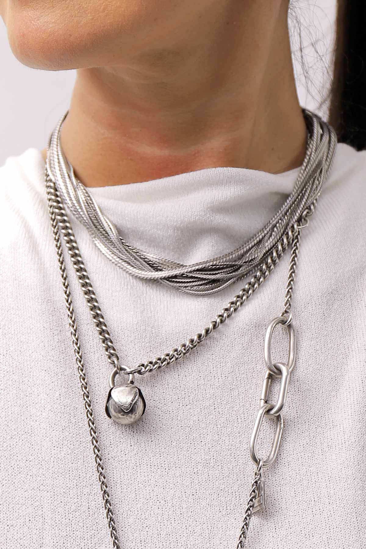 【NOSTRASANTISSIMA】 ASYMMETRY VISCOSE&amp;SILK LIGHT SWEATER TOP M122_WHITE