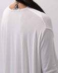 【NOSTRASANTISSIMA】 ASYMMETRY VISCOSE&SILK LIGHT SWEATER TOP M122_WHITE