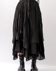 【sanctamuerte】 LAYERED ASYMMETRY SKIRT SM33_BLACK