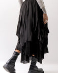 【sanctamuerte】 LAYERED ASYMMETRY SKIRT SM33_BLACK