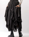 【sanctamuerte】 LAYERED ASYMMETRY SKIRT SM33_BLACK