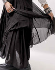 【sanctamuerte】 LAYERED ASYMMETRY SKIRT SM33_BLACK