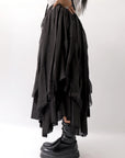 【sanctamuerte】 LAYERED ASYMMETRY SKIRT SM33_BLACK