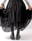 【sanctamuerte】 LAYERED ASYMMETRY SKIRT SM33_BLACK