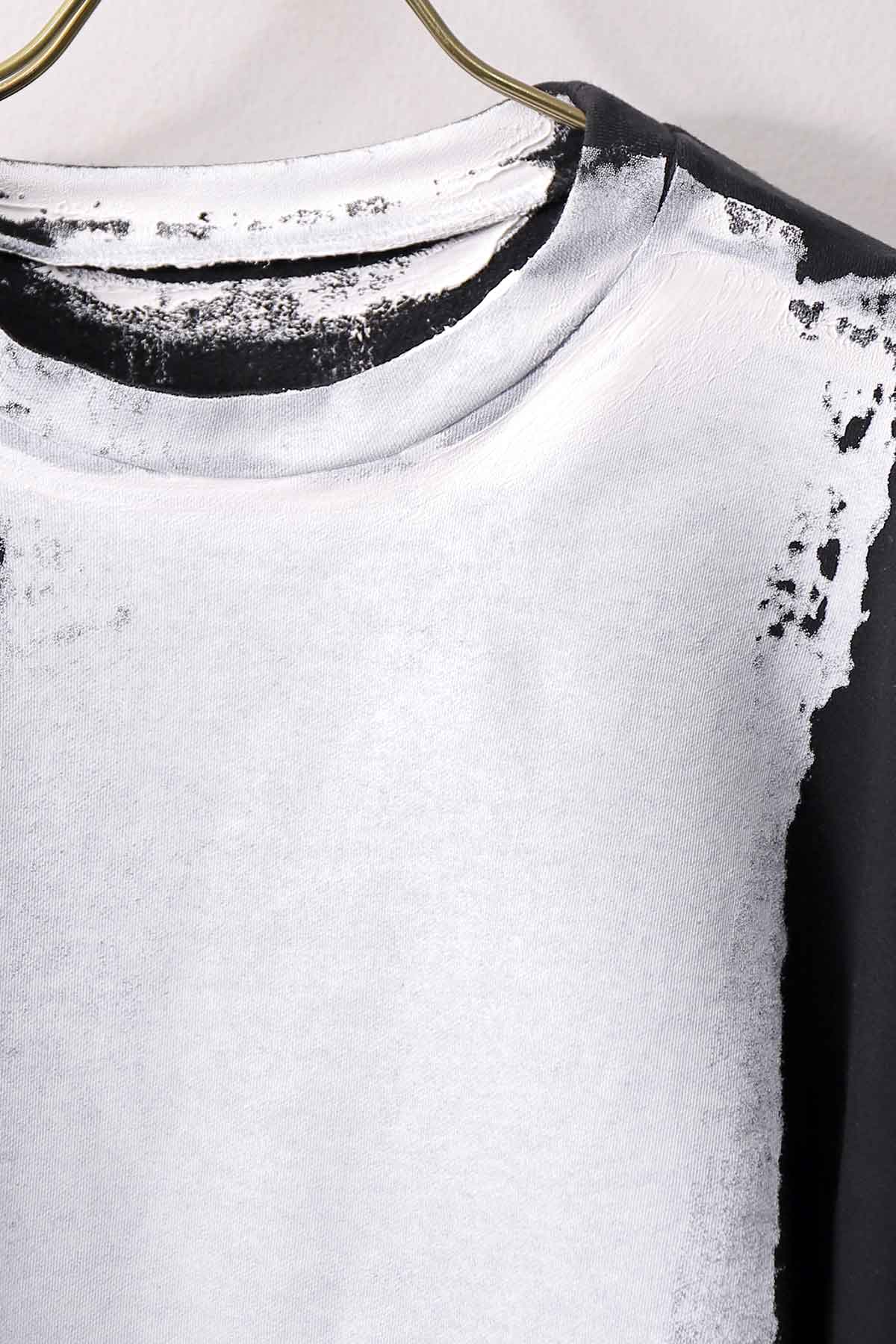 【bajra】 UNISEX BACK DRAPE&amp; PRINTED LIGHT SWEAT TOP 159QK04_BLACK PRINTED