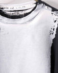【bajra】 UNISEX BACK DRAPE& PRINTED LIGHT SWEAT TOP 159QK04_BLACK PRINTED