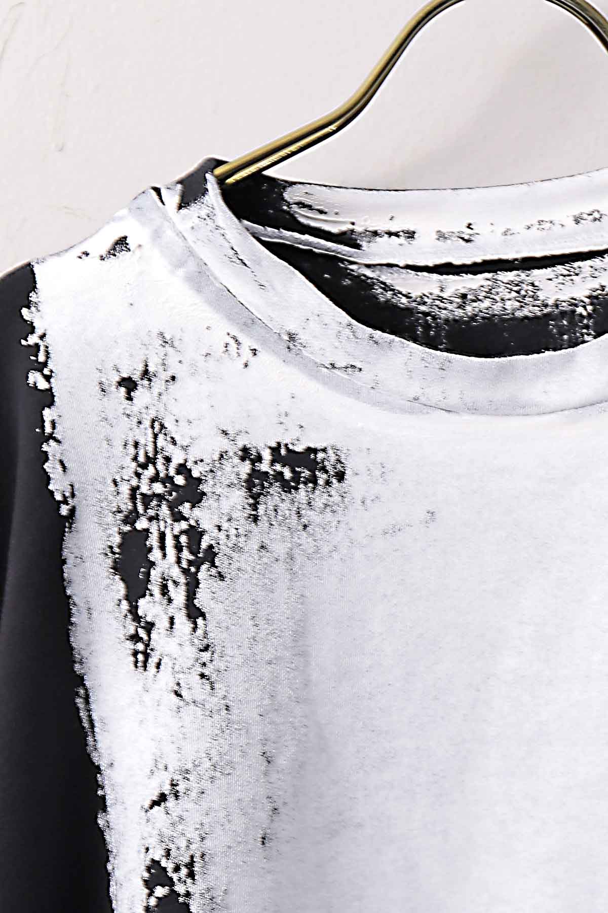 【bajra】 UNISEX BACK DRAPE&amp; PRINTED LIGHT SWEAT TOP 159QK04_BLACK PRINTED