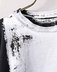【bajra】 UNISEX BACK DRAPE& PRINTED LIGHT SWEAT TOP 159QK04_BLACK PRINTED