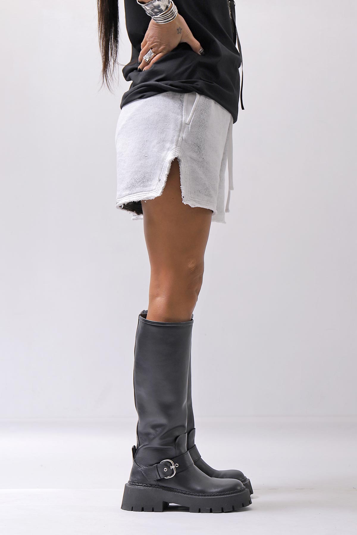 【thom/krom】 LIGHT SWEAT SIDE-CUT SHORTS WST432_SPRAY GREY