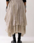 【sanctamuerte】 LAYERED ASYMMETRY SKIRT SM33_SAND SHELL