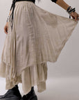 【sanctamuerte】 LAYERED ASYMMETRY SKIRT SM33_SAND SHELL