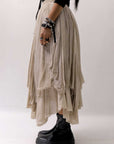 【sanctamuerte】 LAYERED ASYMMETRY SKIRT SM33_SAND SHELL