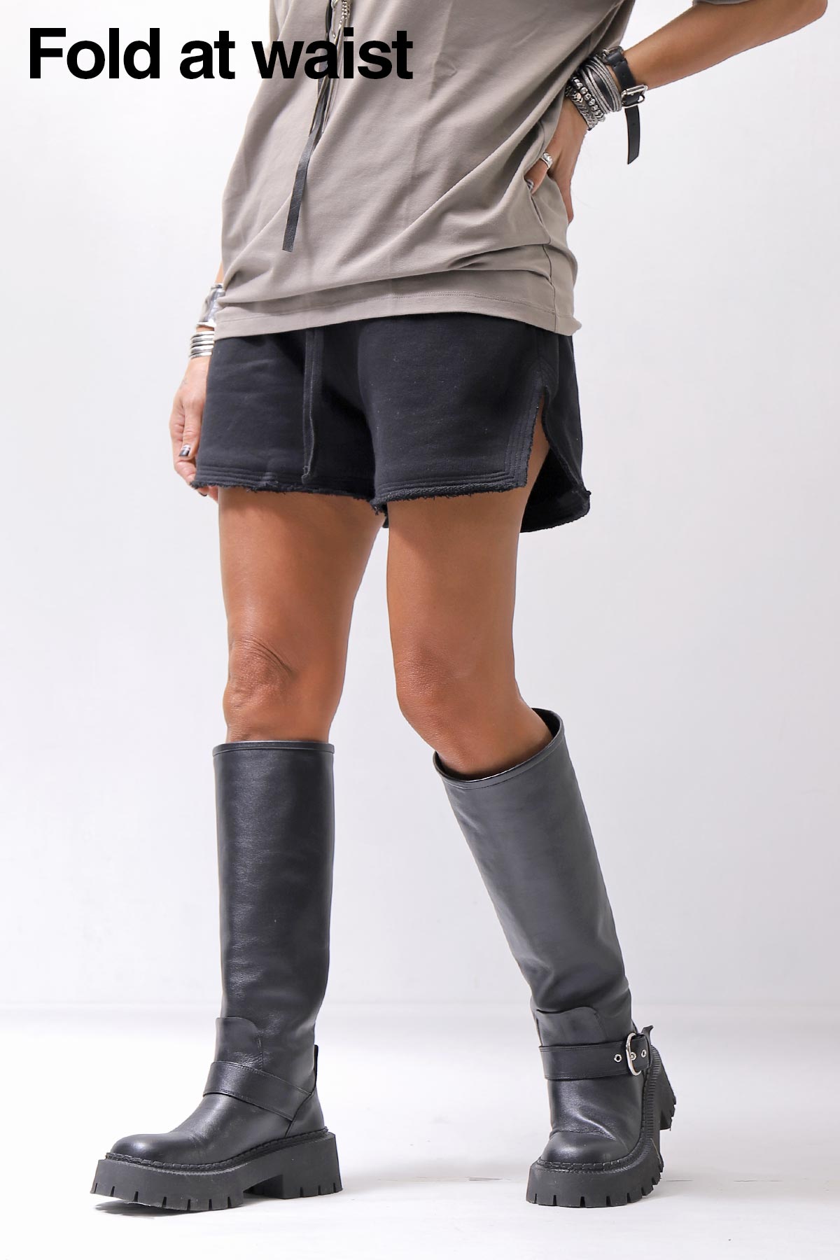 【thom/krom】 LIGHT SWEAT SIDE-CUT SHORTS WST432_BLACK