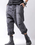 【bajra】 UNISEX SARROUEL SUPER STRETCH COTTON DENIM PANTS 159QP03_USED BLACK WASH