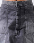 【bajra】 UNISEX SARROUEL SUPER STRETCH COTTON DENIM PANTS 159QP03_USED BLACK WASH