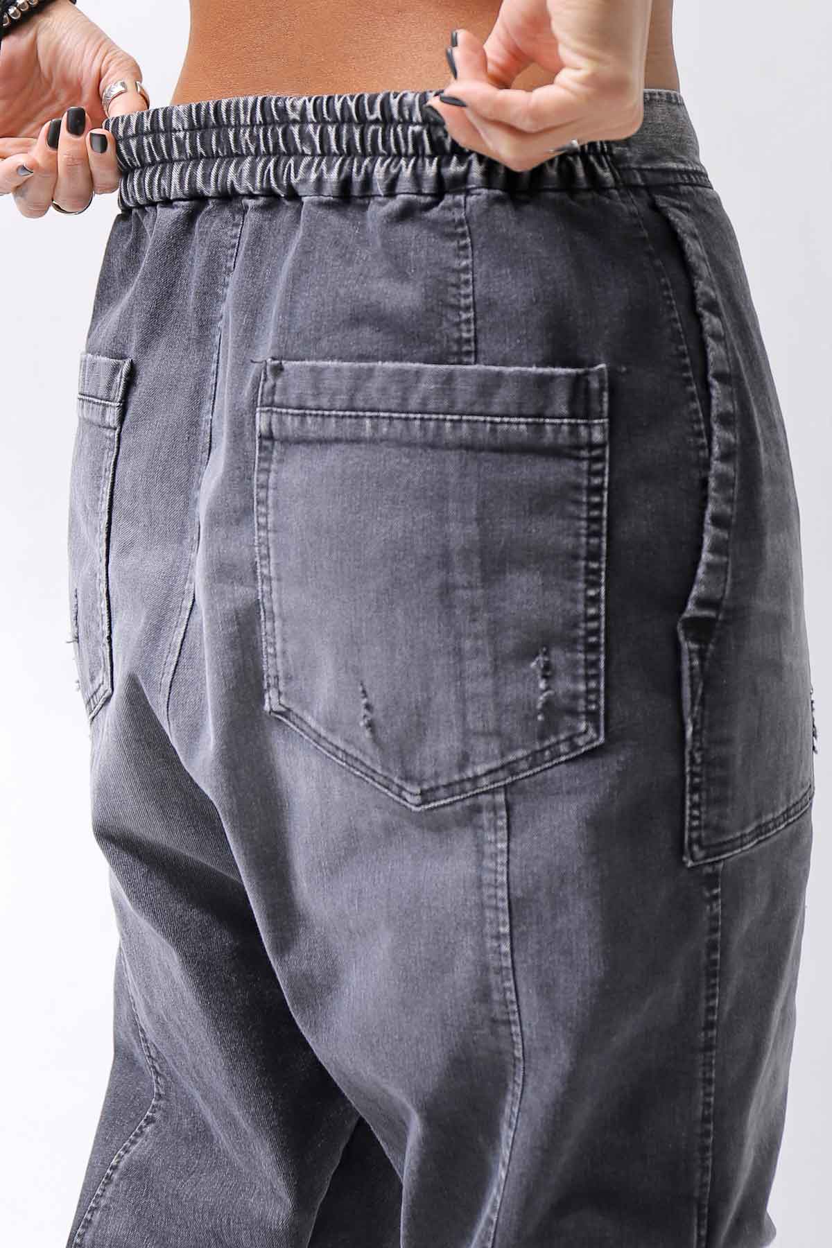 【bajra】 UNISEX SARROUEL SUPER STRETCH COTTON DENIM PANTS 159QP03_USED BLACK WASH