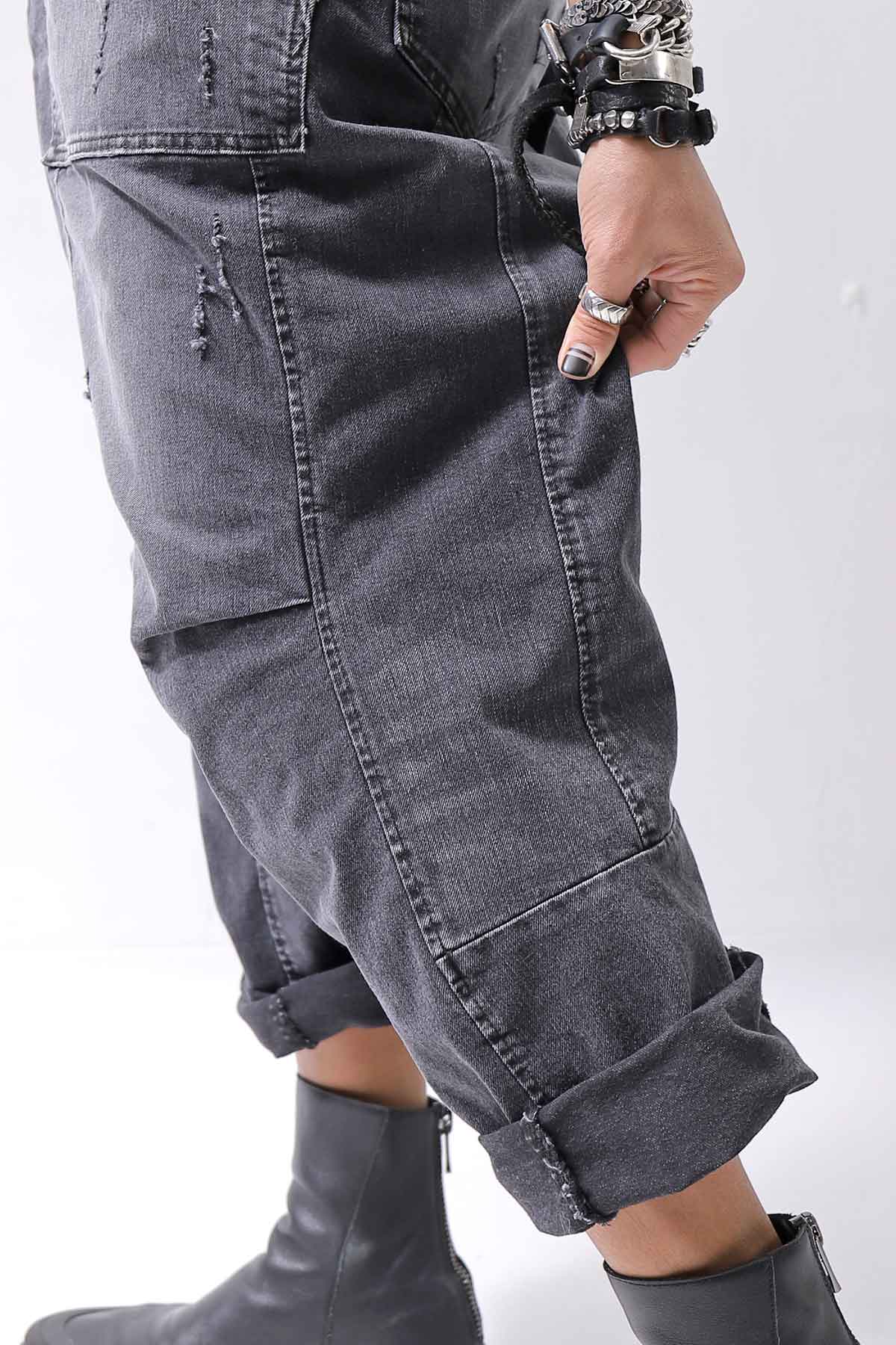 【bajra】 UNISEX SARROUEL SUPER STRETCH COTTON DENIM PANTS 159QP03_USED BLACK WASH