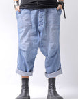 【bajra】 UNISEX SARROUEL SUPER STRETCH COTTON DENIM PANTS 159QP03_BLUE WASH