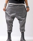 【NOSTRASANTISSIMA】 UNISEX LINEN COTTON SARROUEL PANTS P38_GREY