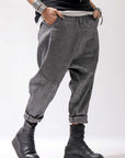 【NOSTRASANTISSIMA】 UNISEX LINEN COTTON SARROUEL PANTS P38_GREY