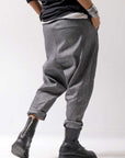 【NOSTRASANTISSIMA】 UNISEX LINEN COTTON SARROUEL PANTS P38_GREY