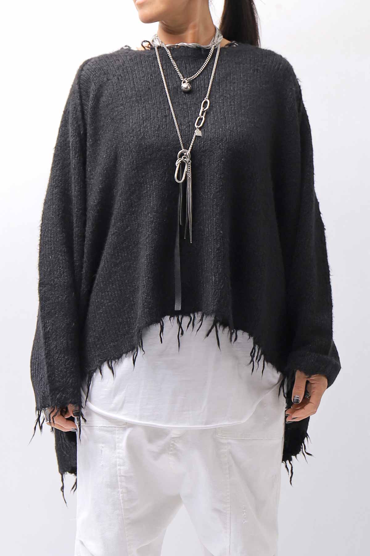 【RUNDHOLZ】 OVERSIZED GRUNGE SILK KNIT_BLACK