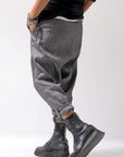 【NOSTRASANTISSIMA】 UNISEX LINEN COTTON SARROUEL PANTS P38_GREY