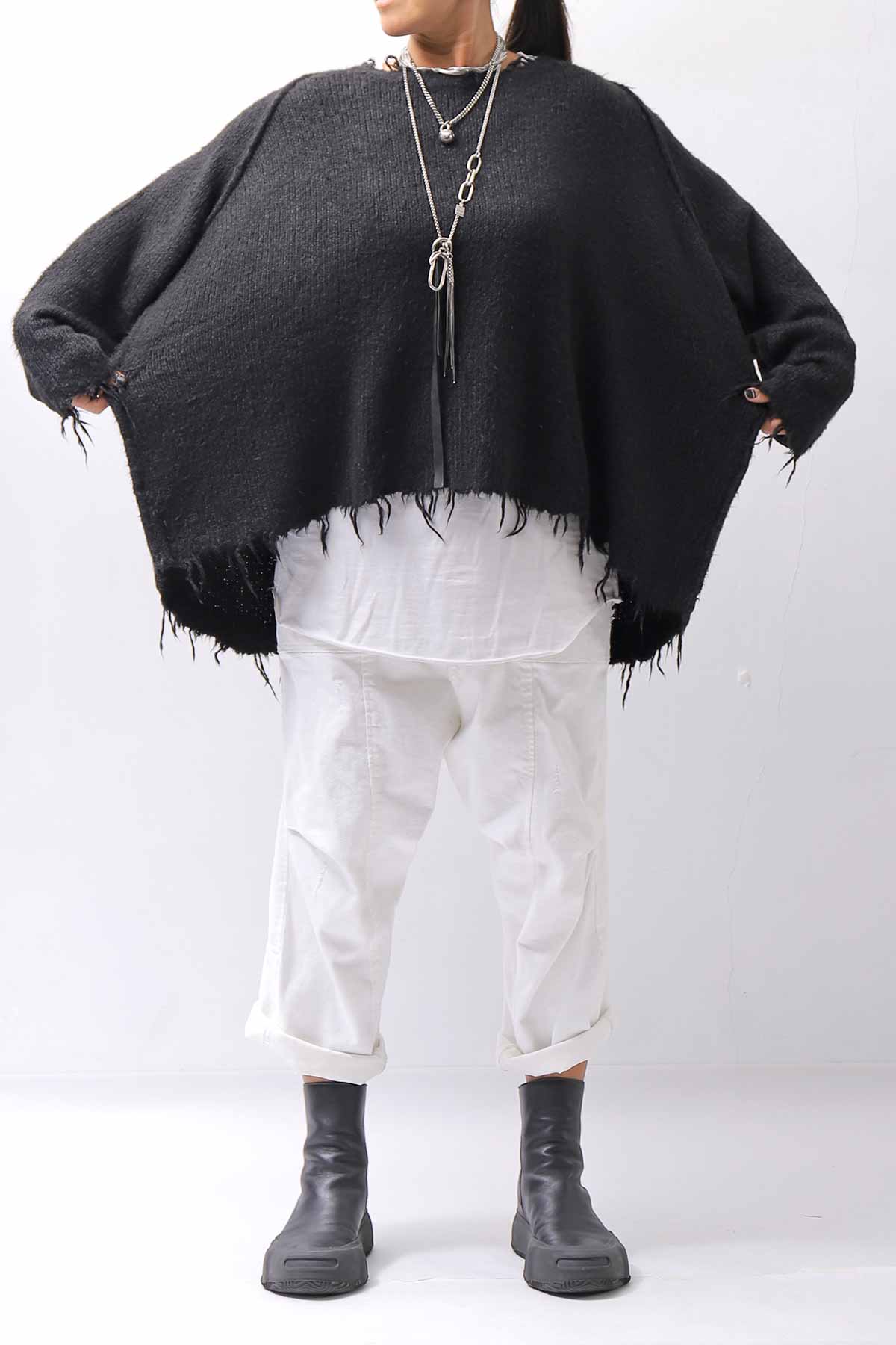【RUNDHOLZ】 OVERSIZED GRUNGE SILK KNIT_BLACK