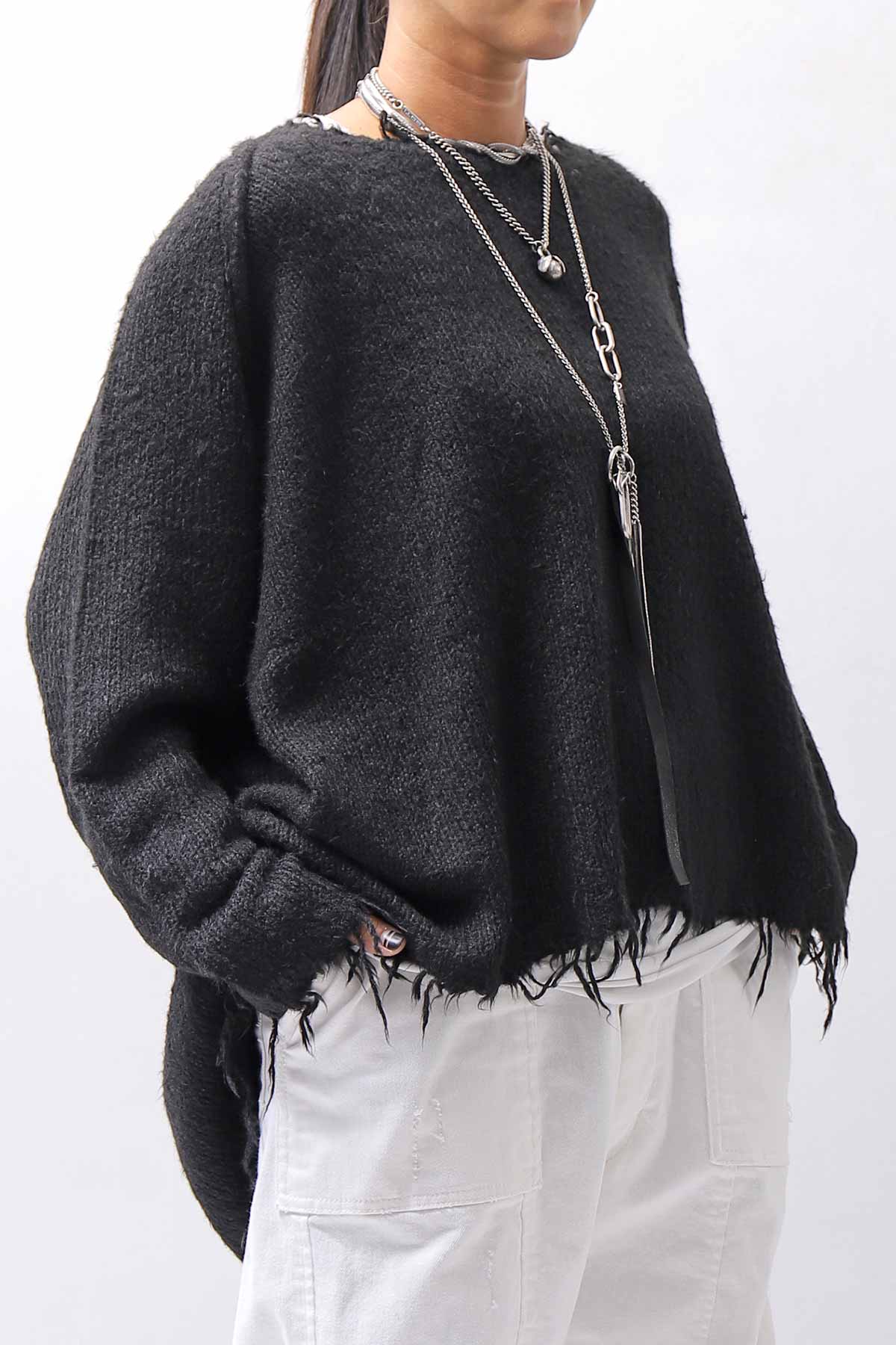 【RUNDHOLZ】 OVERSIZED GRUNGE SILK KNIT_BLACK