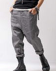 【NOSTRASANTISSIMA】 UNISEX LINEN COTTON SARROUEL PANTS P38_GREY