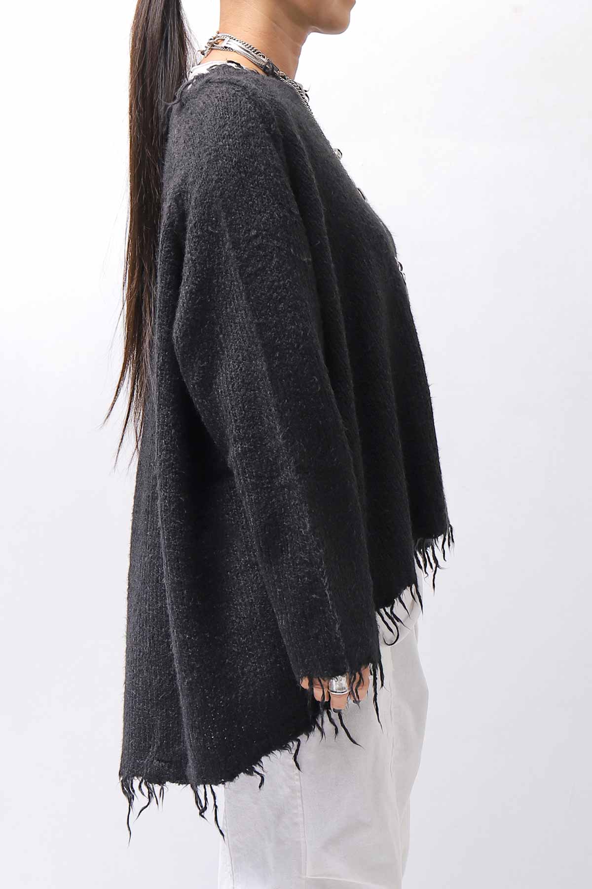 【RUNDHOLZ】 OVERSIZED GRUNGE SILK KNIT_BLACK