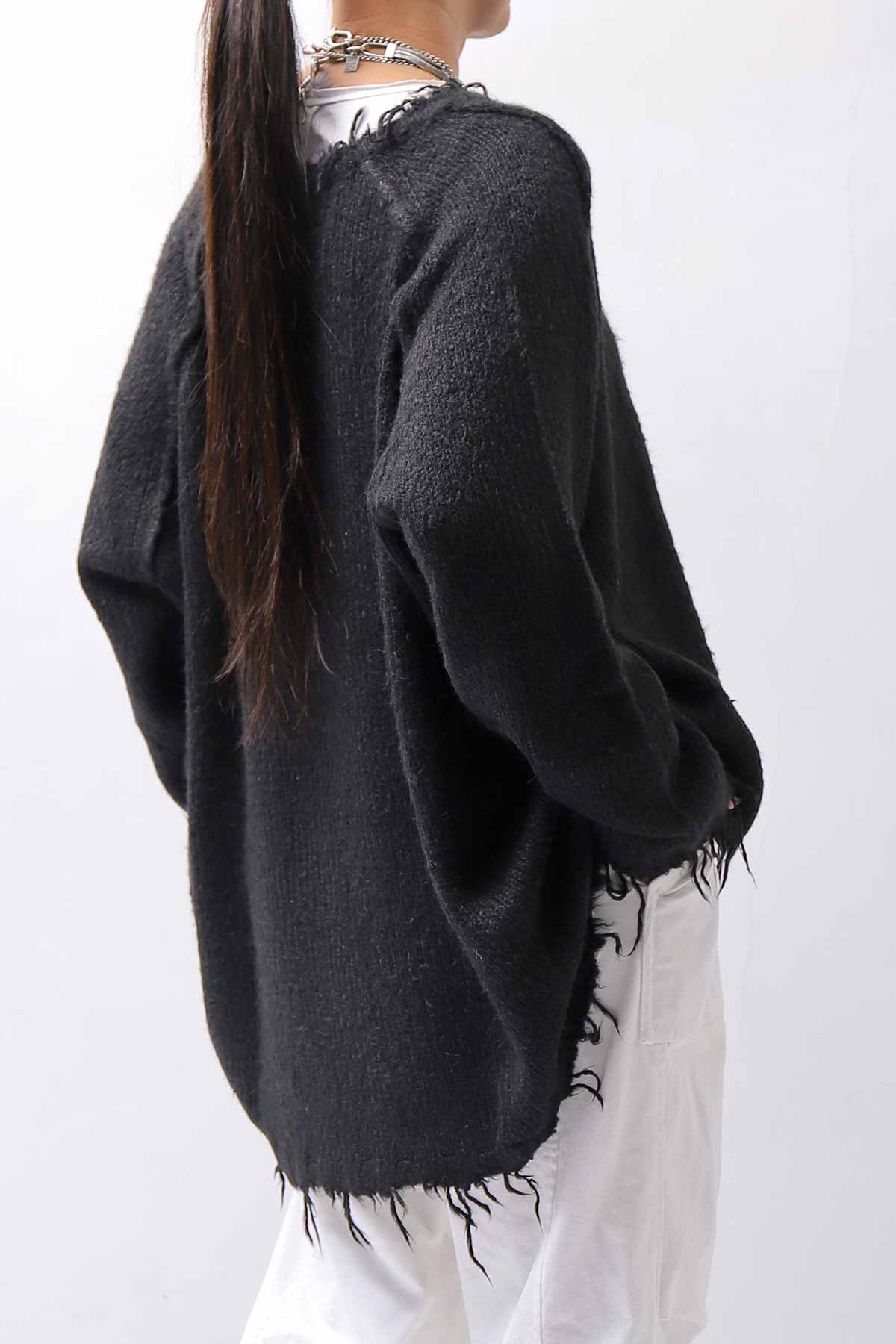 【RUNDHOLZ】 OVERSIZED GRUNGE SILK KNIT_BLACK