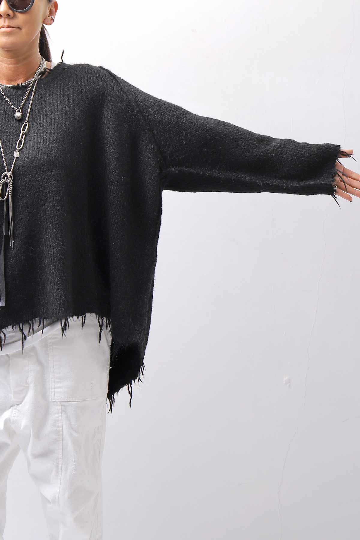 【RUNDHOLZ】 OVERSIZED GRUNGE SILK KNIT_BLACK