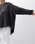 【RUNDHOLZ】 OVERSIZED GRUNGE SILK KNIT_BLACK
